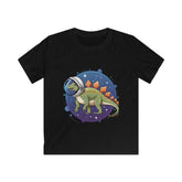 Kids dinosaur Stegosaurus in space t shirt