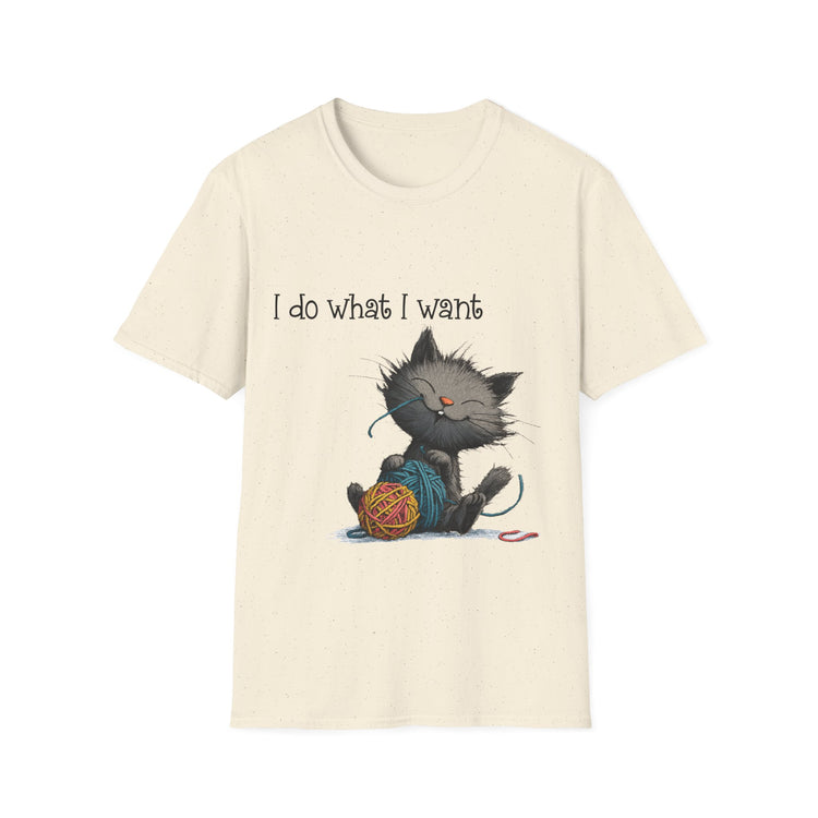 I Do What I Want Unisex Softstyle T-Shirt, Funny Cat Tee, Gift for Cat Lovers, Casual Wear, Everyday Shirt, Pet Lover Apparel