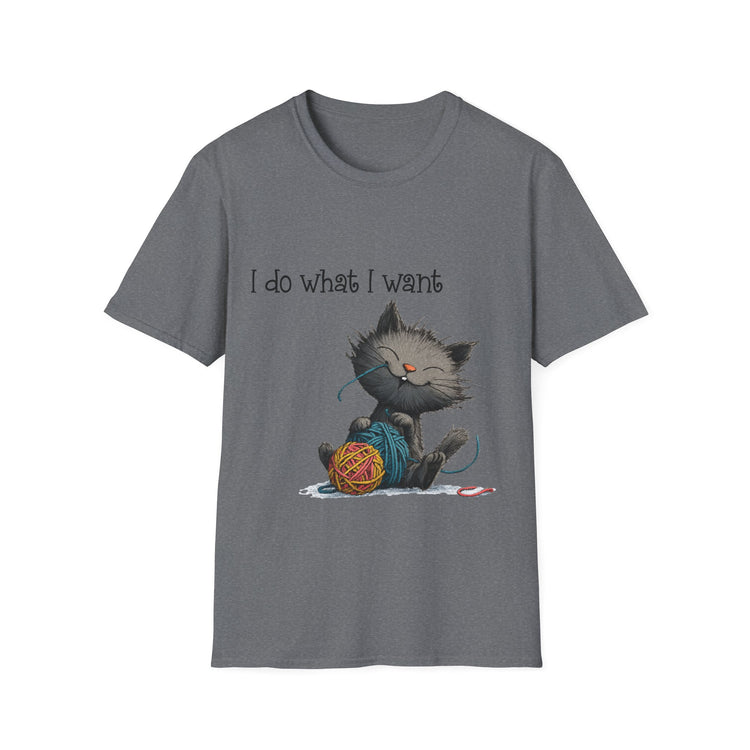 I Do What I Want Unisex Softstyle T-Shirt, Funny Cat Tee, Gift for Cat Lovers, Casual Wear, Everyday Shirt, Pet Lover Apparel