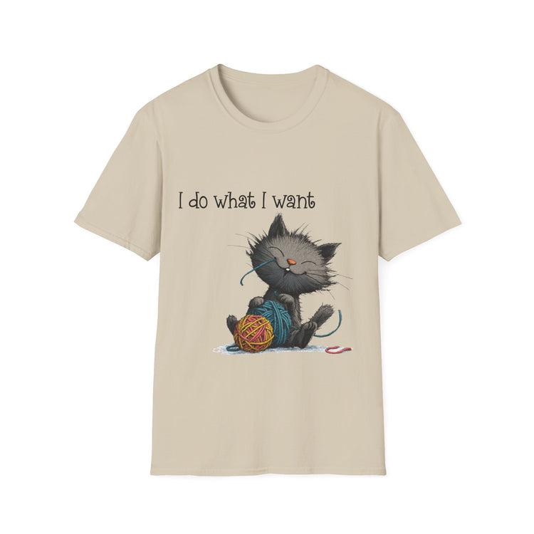 I Do What I Want Unisex Softstyle T-Shirt, Funny Cat Tee, Gift for Cat Lovers, Casual Wear, Everyday Shirt, Pet Lover Apparel