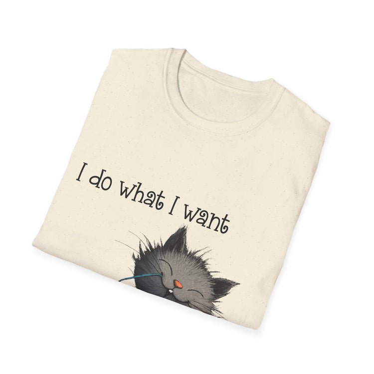 I Do What I Want Unisex Softstyle T-Shirt, Funny Cat Tee, Gift for Cat Lovers, Casual Wear, Everyday Shirt, Pet Lover Apparel