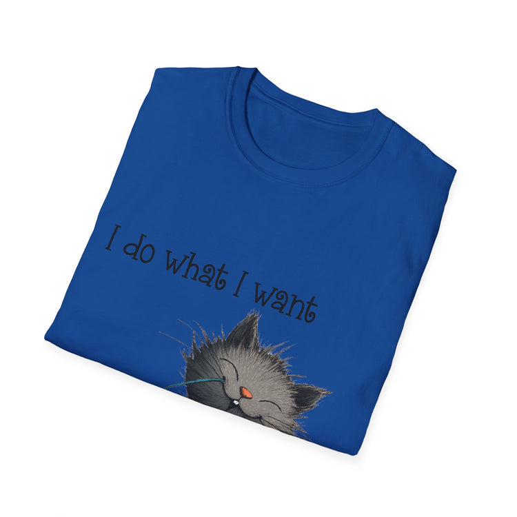 I Do What I Want Unisex Softstyle T-Shirt, Funny Cat Tee, Gift for Cat Lovers, Casual Wear, Everyday Shirt, Pet Lover Apparel