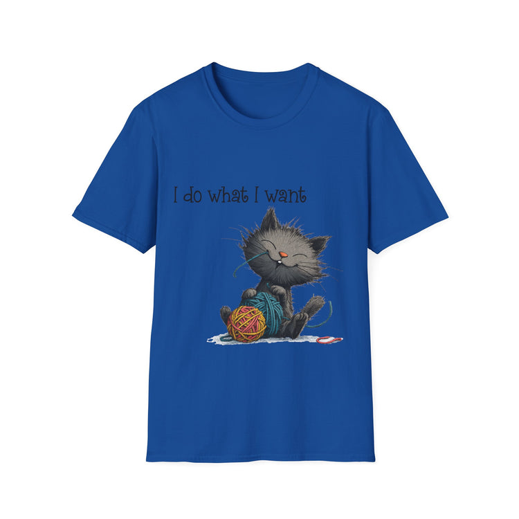 I Do What I Want Unisex Softstyle T-Shirt, Funny Cat Tee, Gift for Cat Lovers, Casual Wear, Everyday Shirt, Pet Lover Apparel