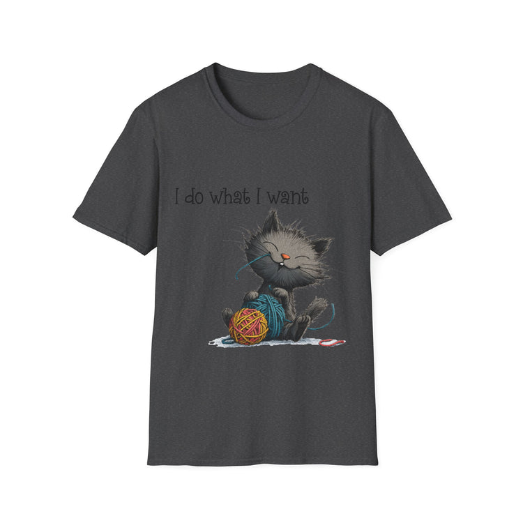 I Do What I Want Unisex Softstyle T-Shirt, Funny Cat Tee, Gift for Cat Lovers, Casual Wear, Everyday Shirt, Pet Lover Apparel