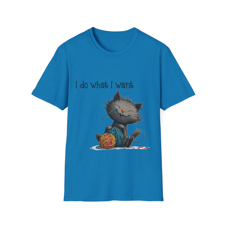 I Do What I Want Unisex Softstyle T-Shirt, Funny Cat Tee, Gift for Cat Lovers, Casual Wear, Everyday Shirt, Pet Lover Apparel