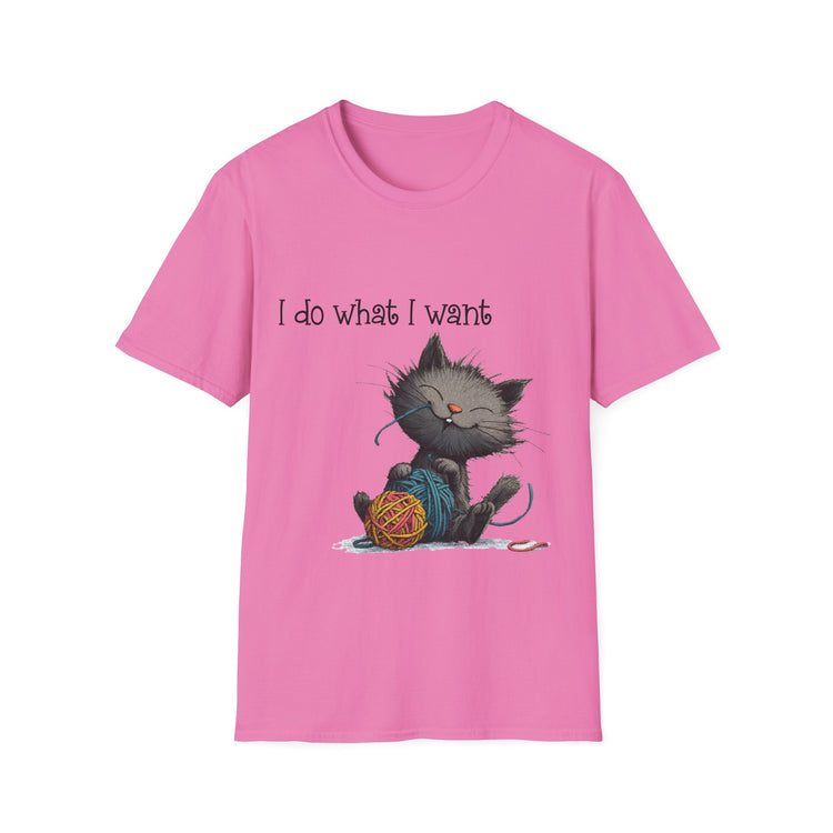 I Do What I Want Unisex Softstyle T-Shirt, Funny Cat Tee, Gift for Cat Lovers, Casual Wear, Everyday Shirt, Pet Lover Apparel