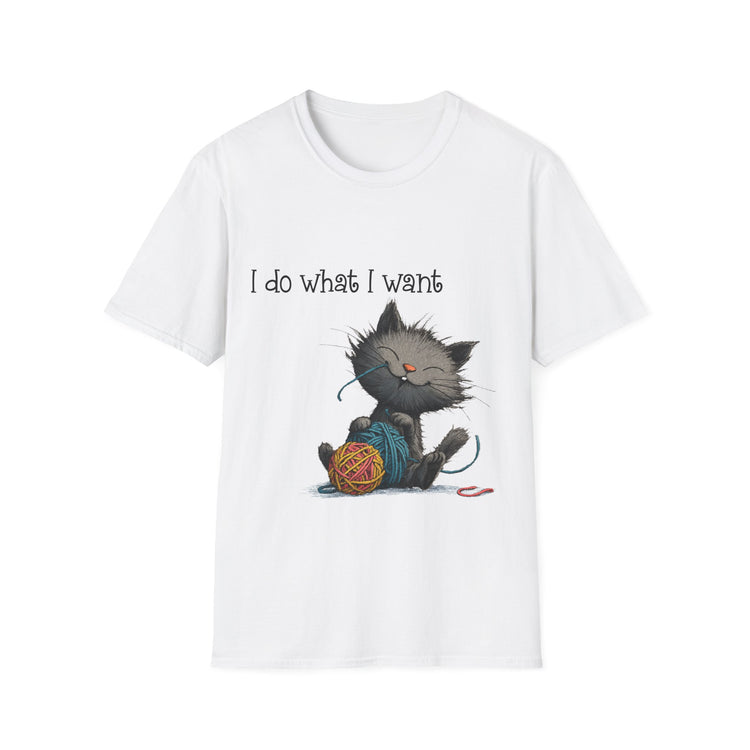 I Do What I Want Unisex Softstyle T-Shirt, Funny Cat Tee, Gift for Cat Lovers, Casual Wear, Everyday Shirt, Pet Lover Apparel