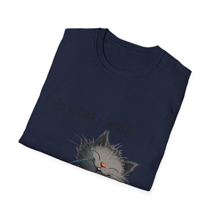 I Do What I Want Unisex Softstyle T-Shirt, Funny Cat Tee, Gift for Cat Lovers, Casual Wear, Everyday Shirt, Pet Lover Apparel