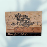 Laser Engraved Postcode Areas on Wood.