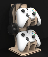 Gamers Control Stand with Headphone Place Wood
