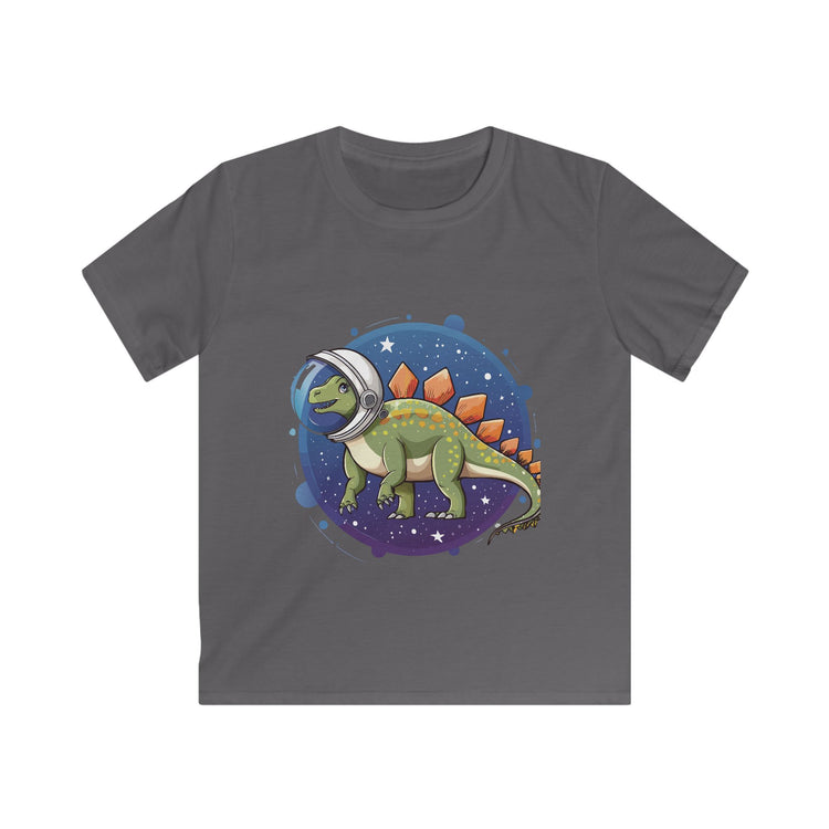 Kids dinosaur Stegosaurus in space t shirt