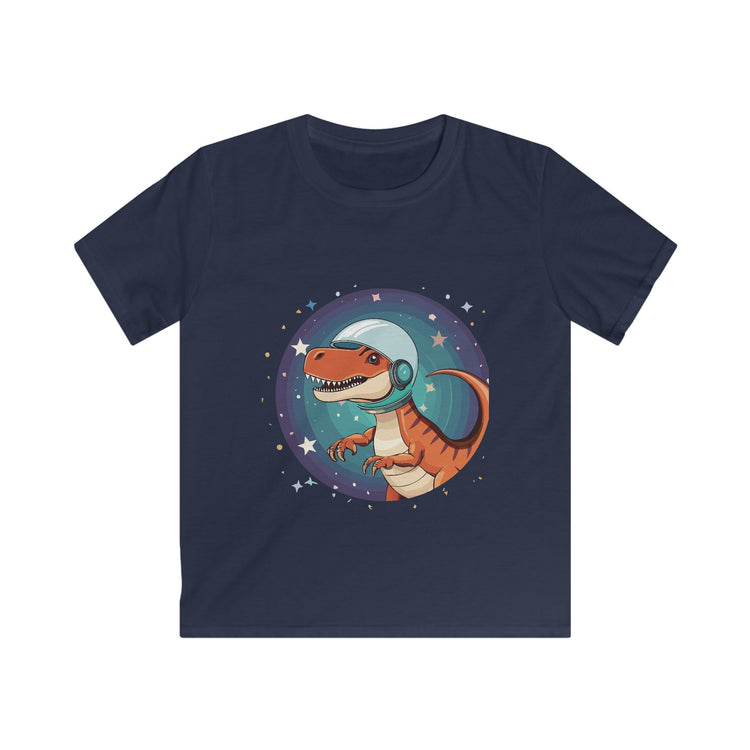 Kids dinosaur T rex in space t shirt