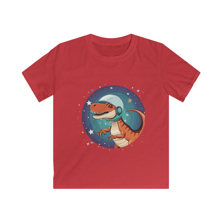 Kids dinosaur T rex in space t shirt