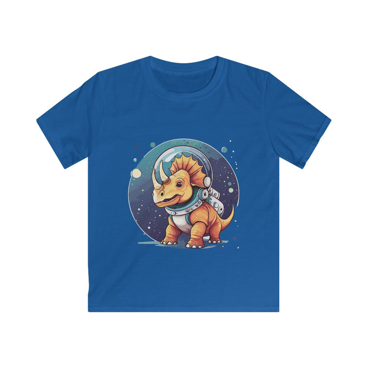 Kids dinosaur Triceratops in space t shirt