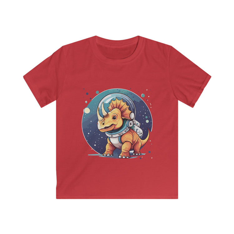 Kids dinosaur Triceratops in space t shirt