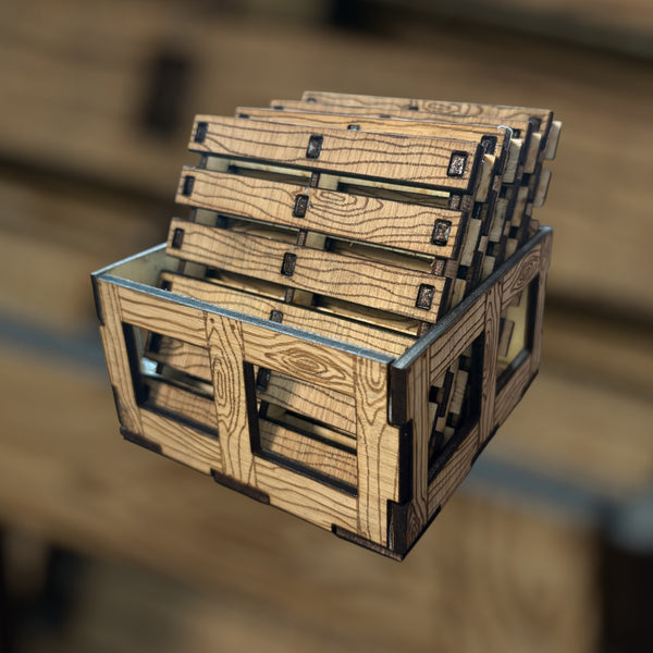Laser Cut Pallet Coaster Set of 4