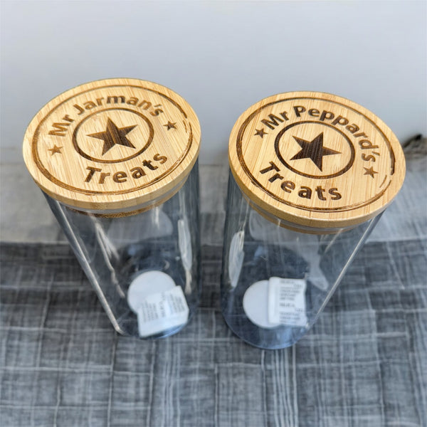Laser Engraved Glass Jar Lid