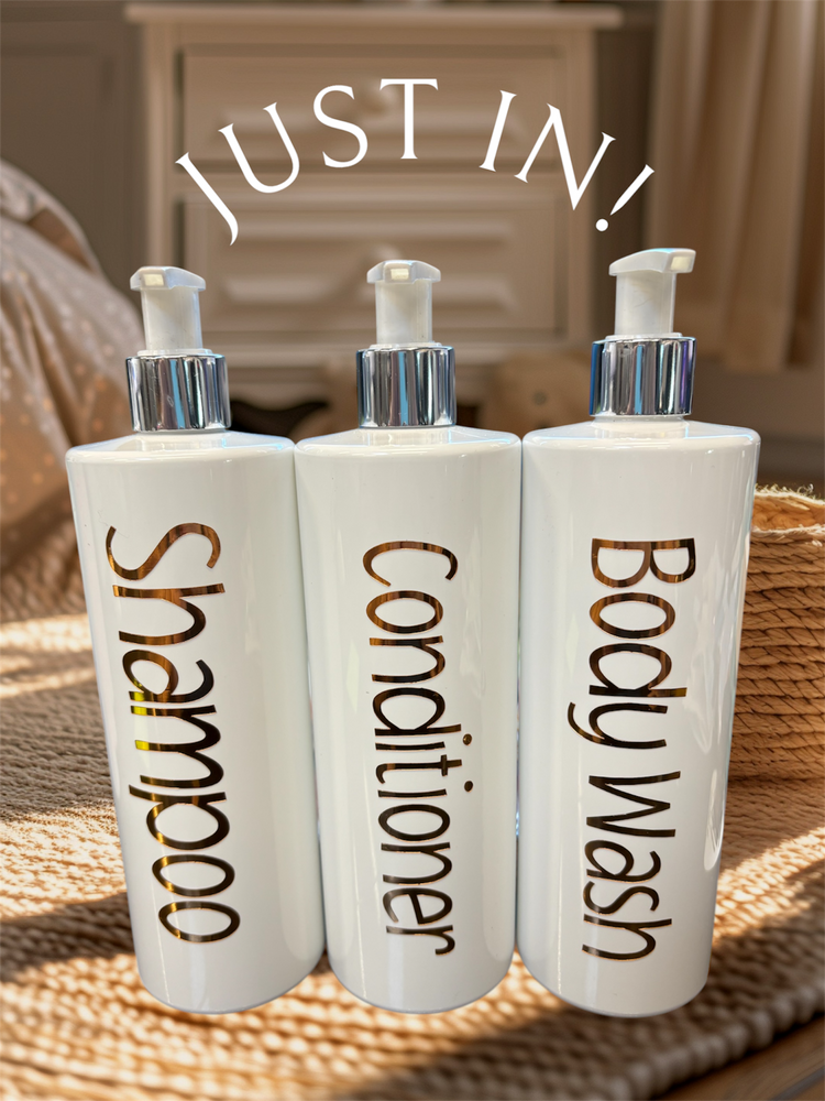 Shampoo, Conditioner and Body Wash Bottles