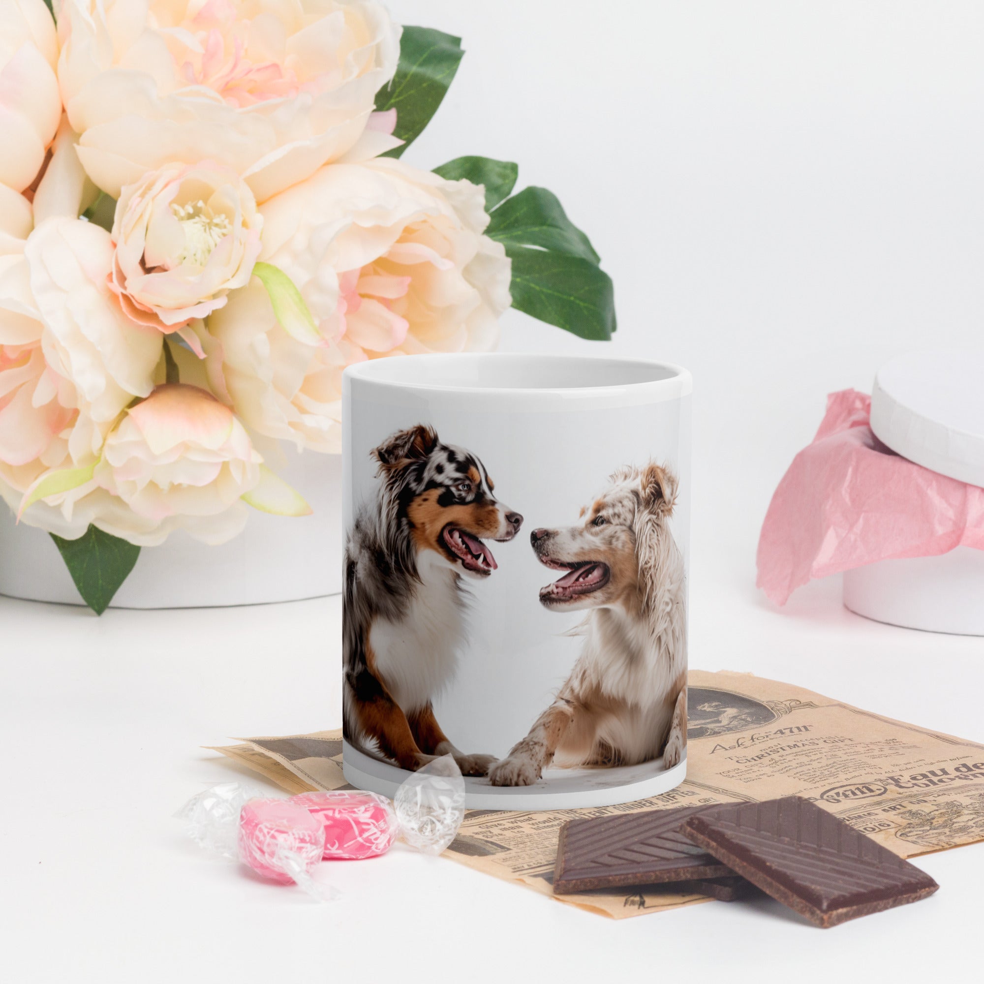 Dog Playing custom printed tea/coffee mug