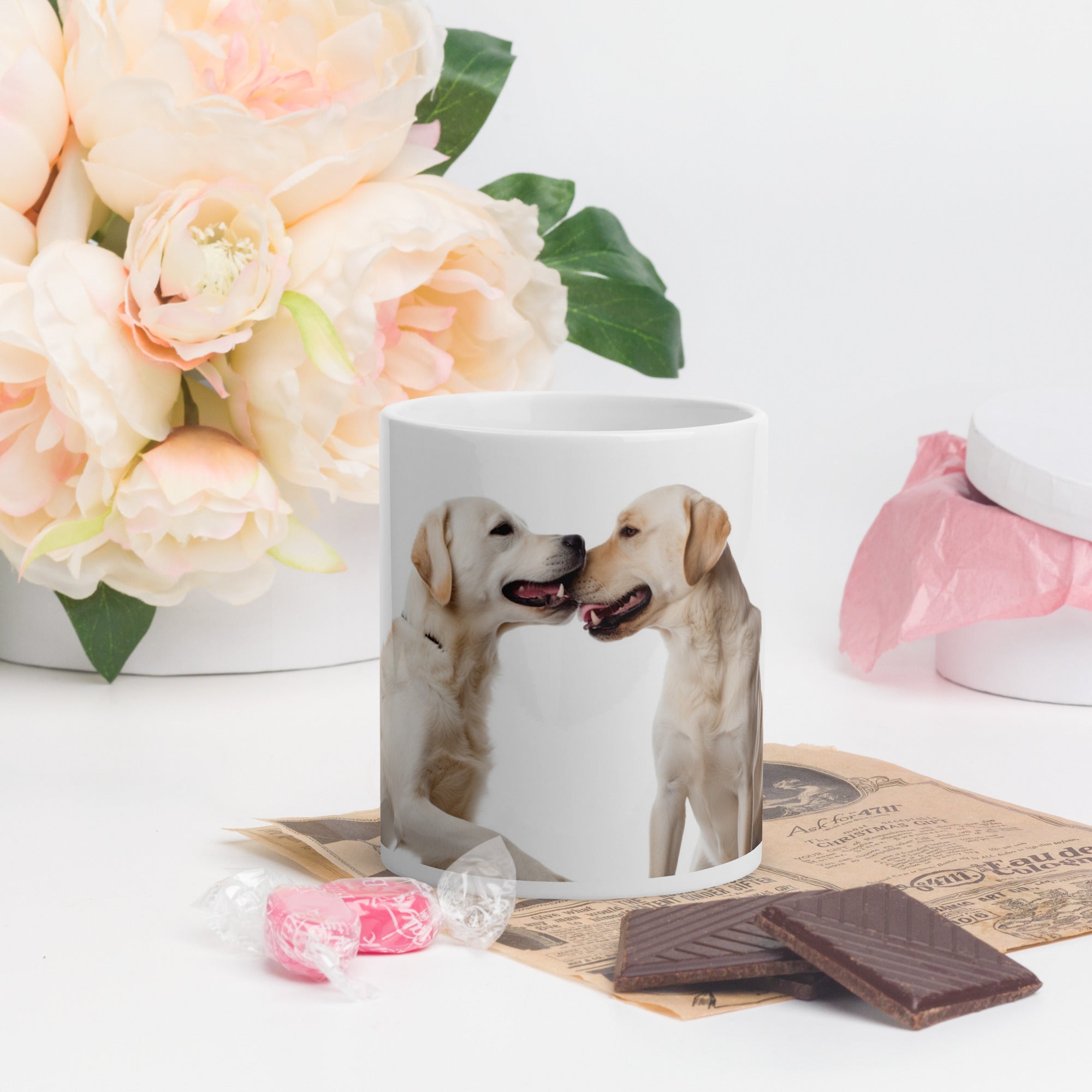 Dog Playing custom printed tea/coffee mug
