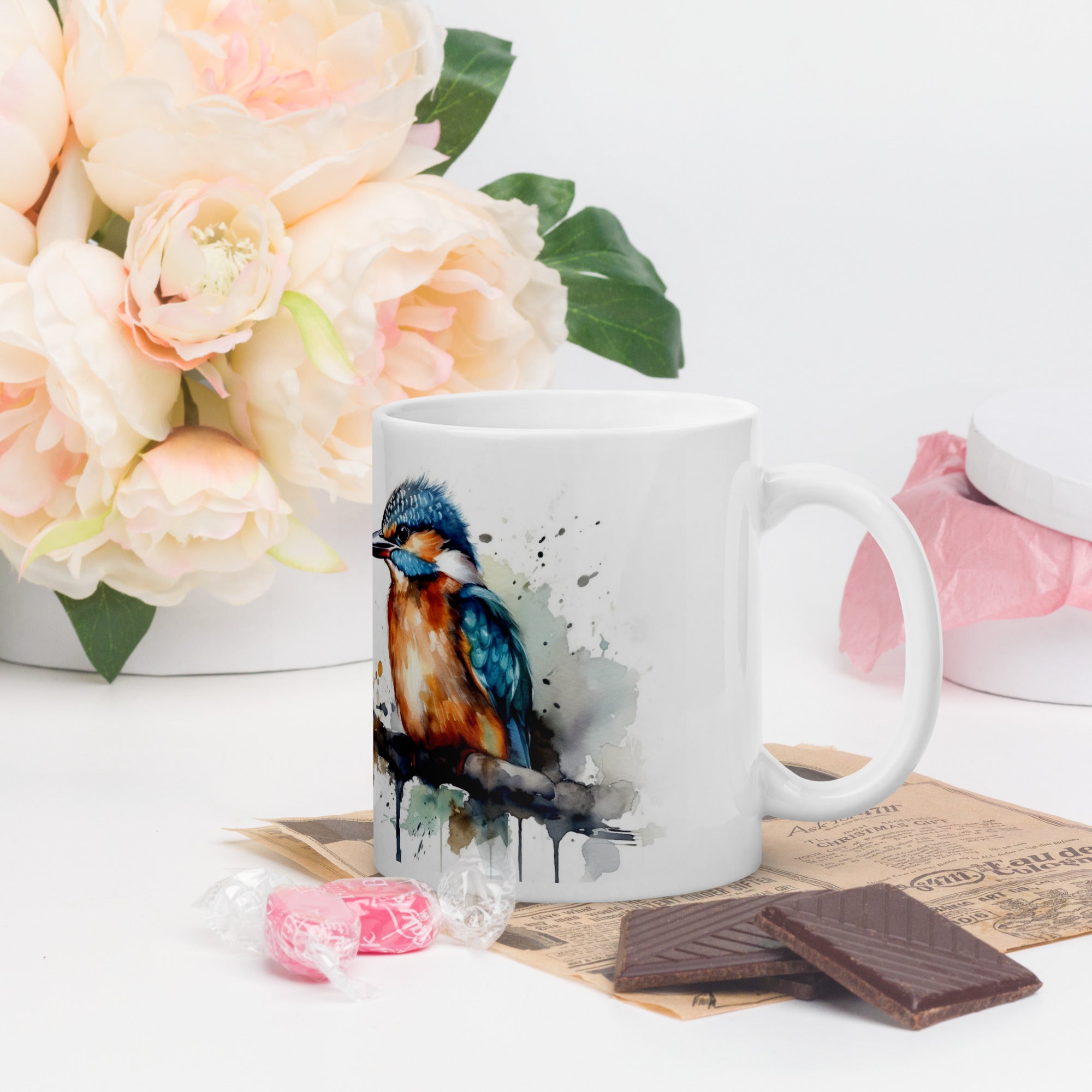 Wild birds water colour coffee/tea mug