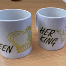 His and hers mugs.