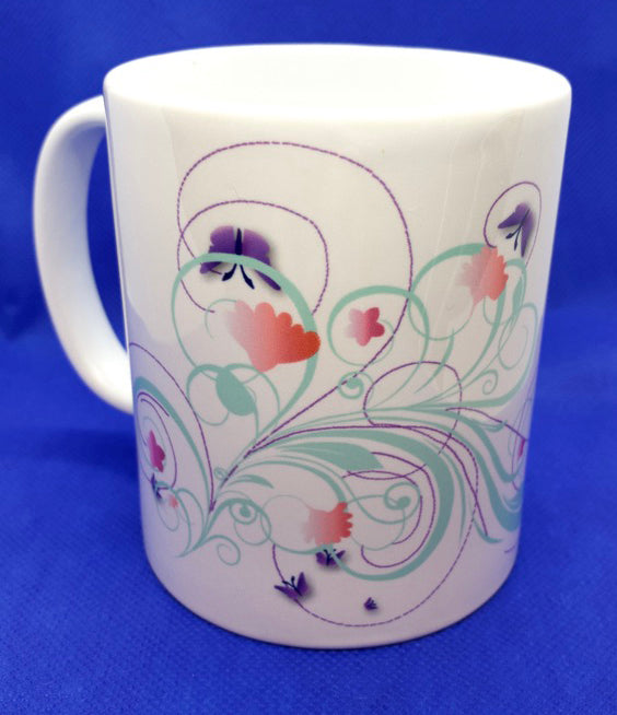 Custom printed flower mug