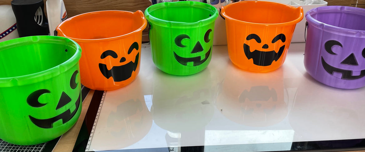 Personalised Halloween treat bucket.