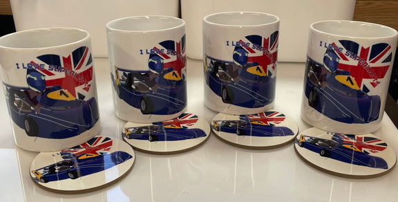 Custom designed mugs and coasters - sets
