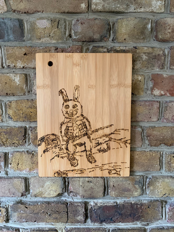 Rabbit on a chopping board