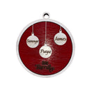 Personalised laser cut and engraved Christmas decoration.